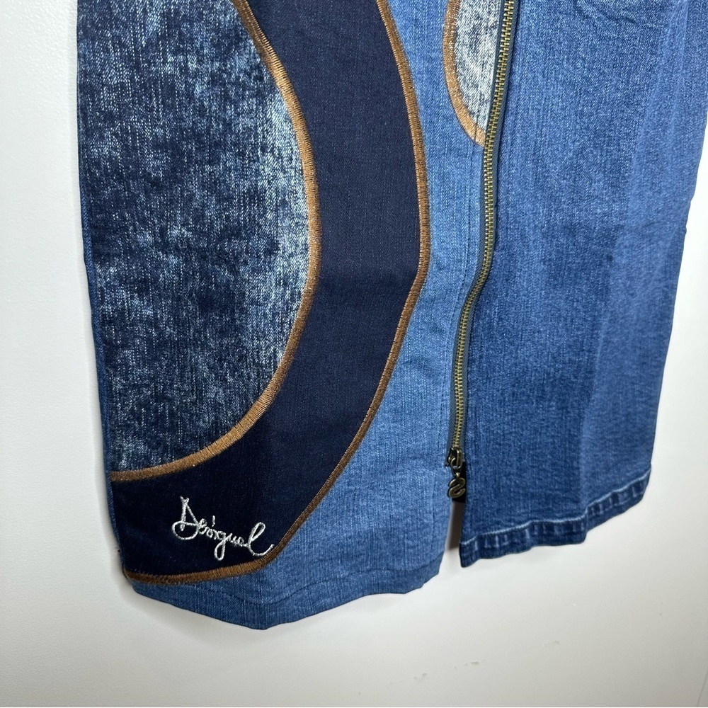 NWT Desigual Blue Denim Short Sleeve Mini Jean Dress Size 34 US 4 - Picture 6 of 16